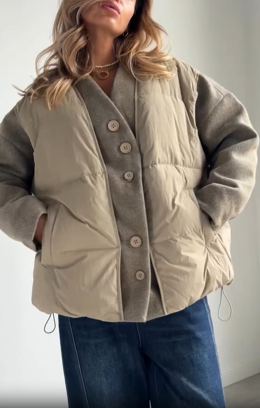 Wool-Blend Down Jacket