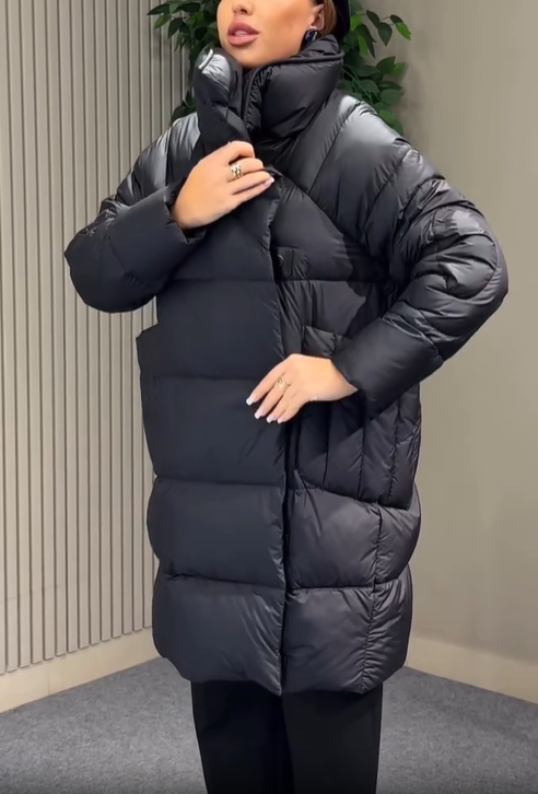 Magnetic Snap Mid-Length Puffer Jacket