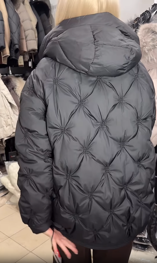 Star-Quilted Hooded Puffer Jacket