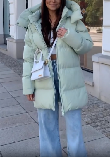 Hooded Puffer Coat with Drawstring Hem