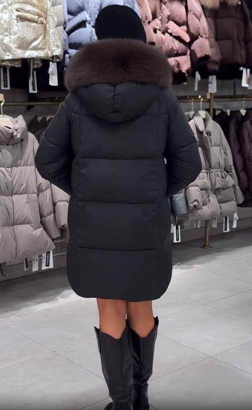 Faux Fur-Trimmed Hooded Puffer Coat