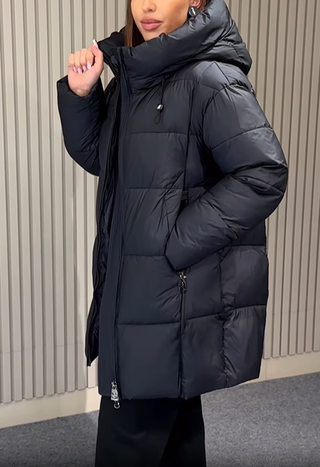 Quilted Hooded Puffer Coat with Adjustable Drawstrings