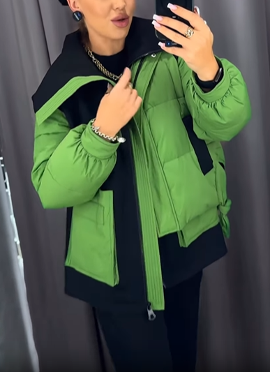 2-in-1 Puffer Jacket & Vest Set with Contrast Panels