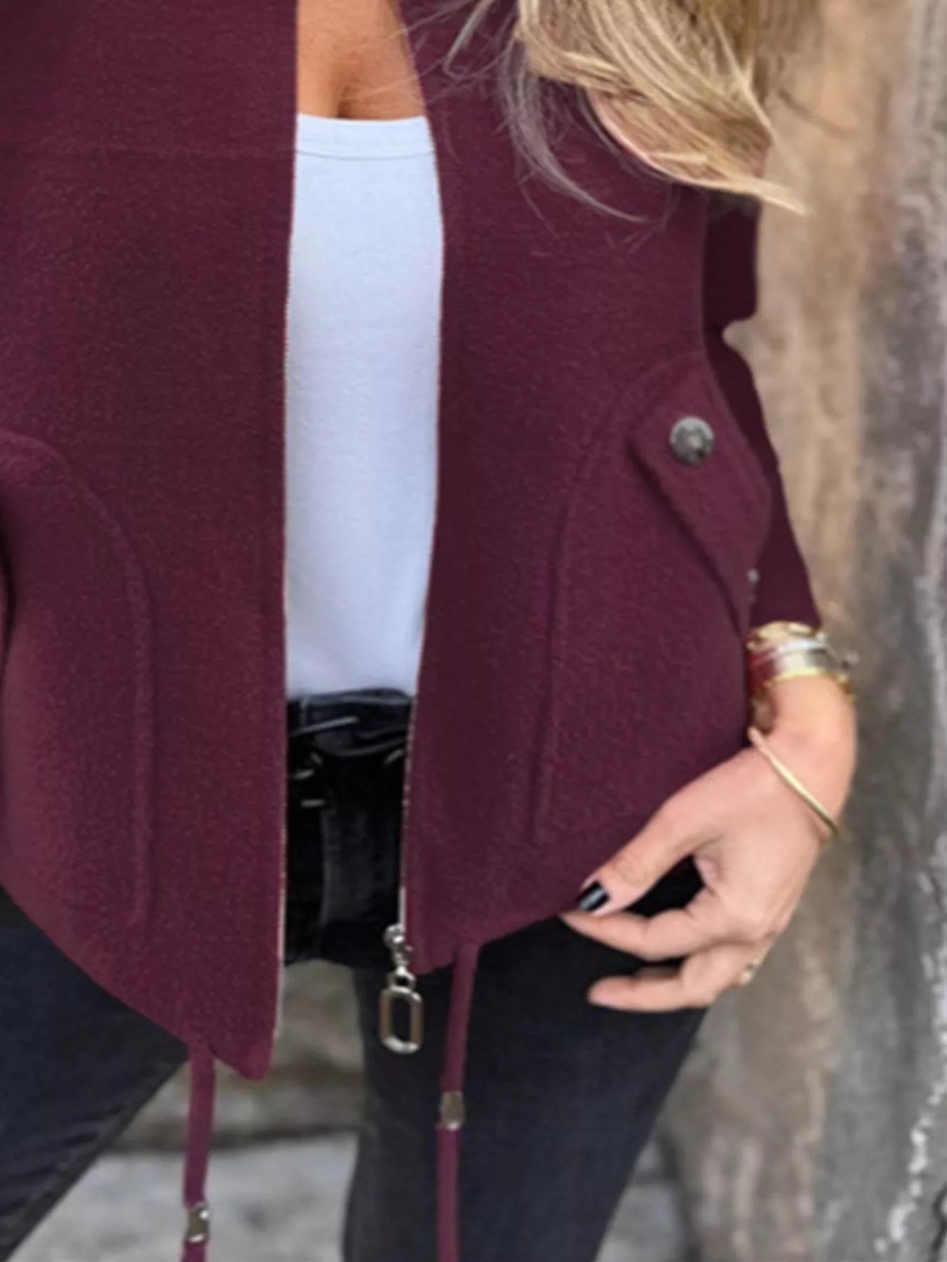 Chic Utility Jacket with Pocket Details