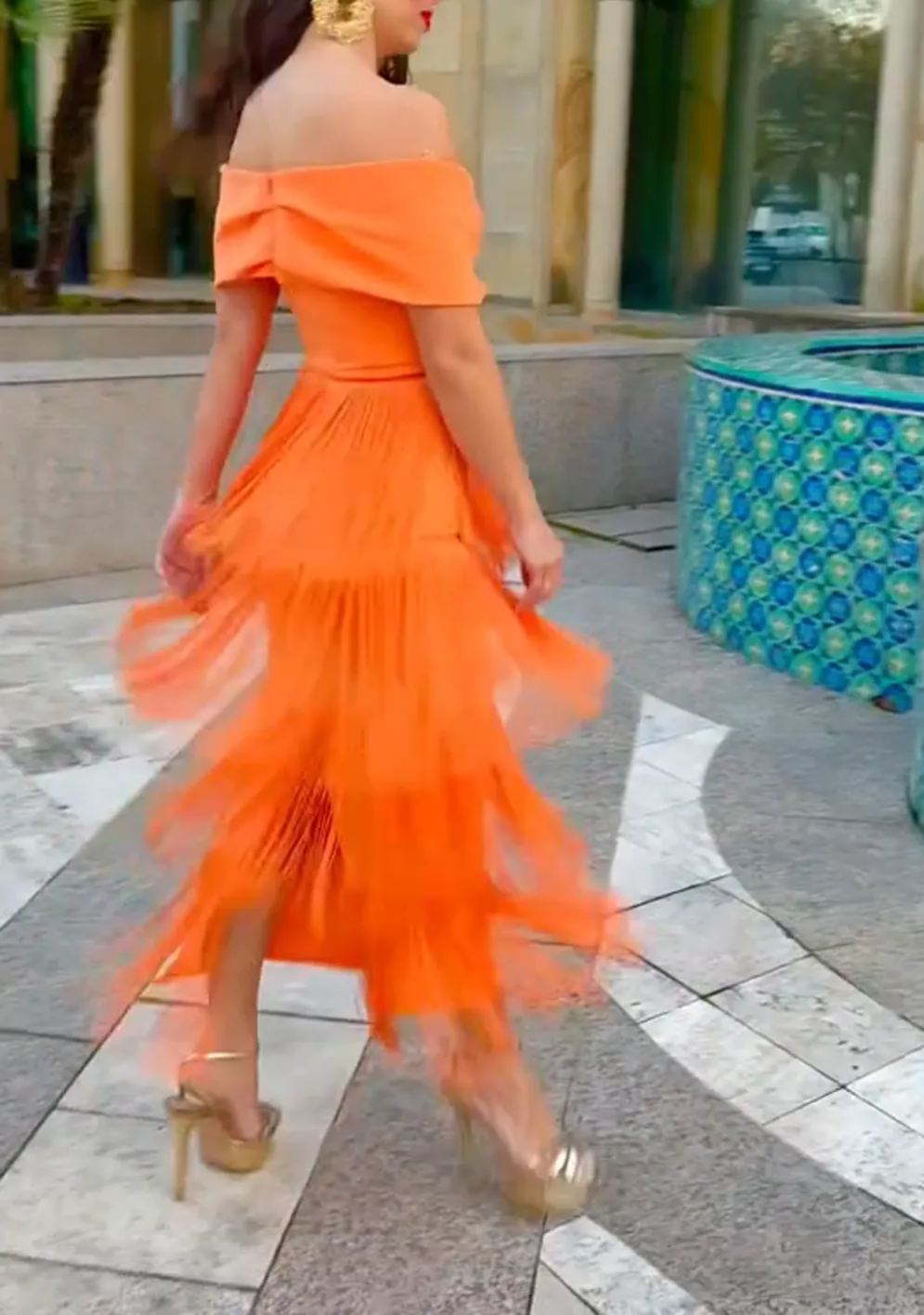 Valentina Orange Dress