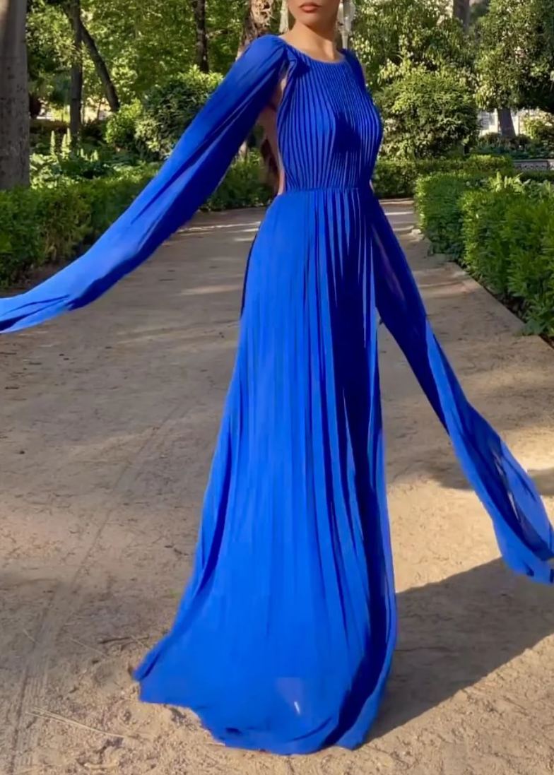 Mauve Cape Pleated Dress