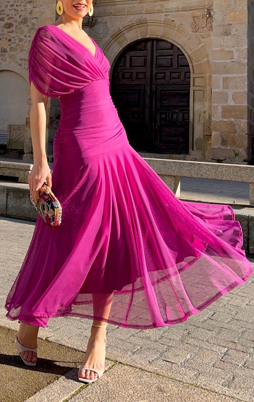 Ethereal Whisper Fuchsia Dress