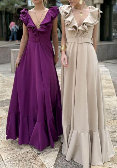 Backless ruffled dress