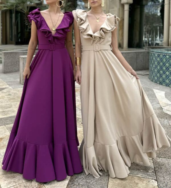 Backless ruffled dress