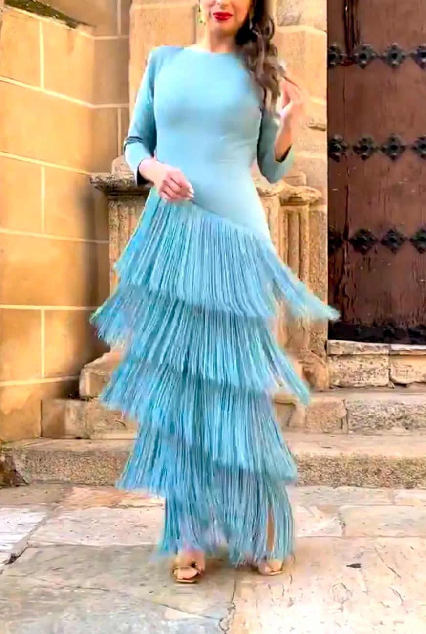 Fringed Backless Dress