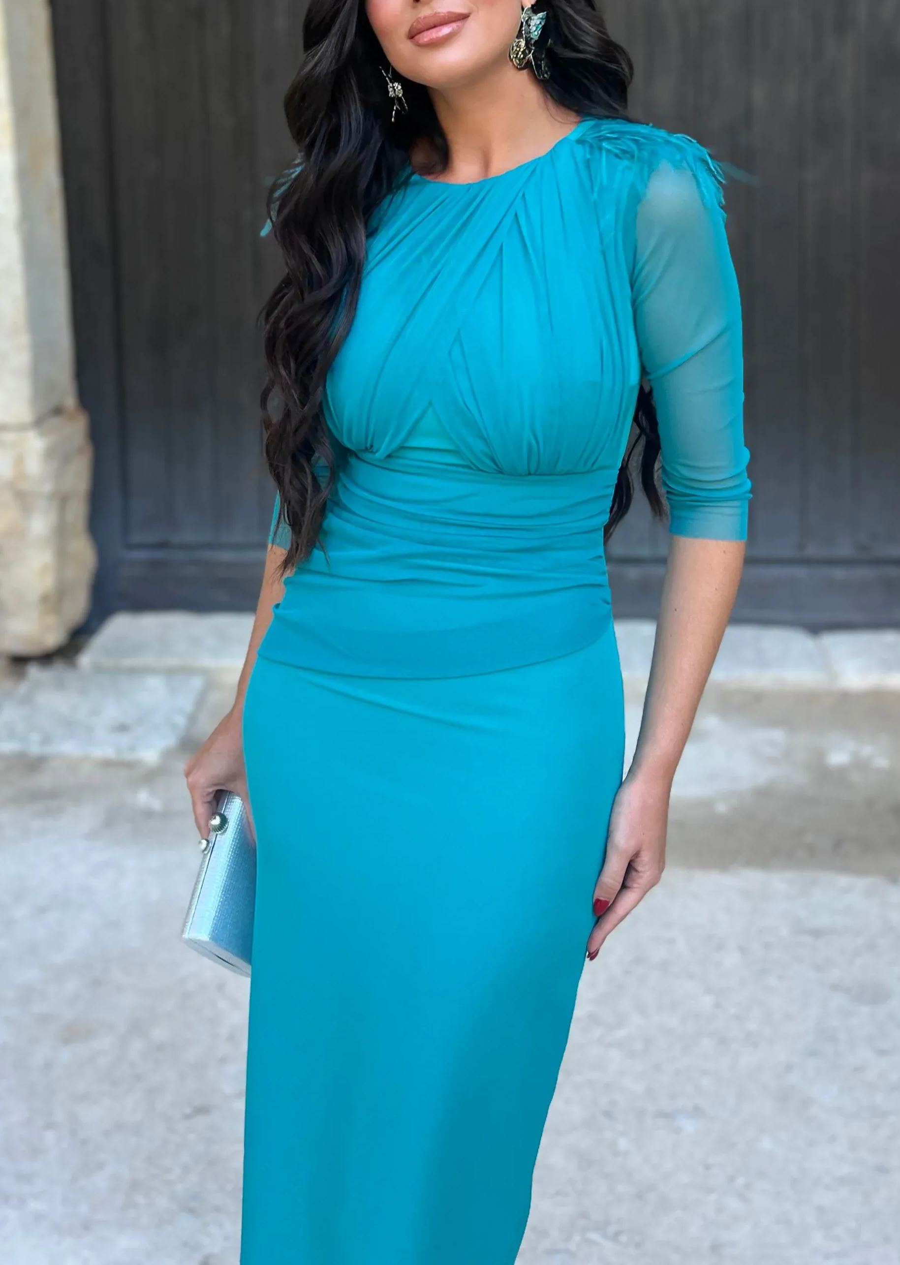 Meryl Teal Dress