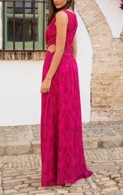 Cutout Waist Maxi Dress