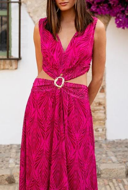 Cutout Waist Maxi Dress