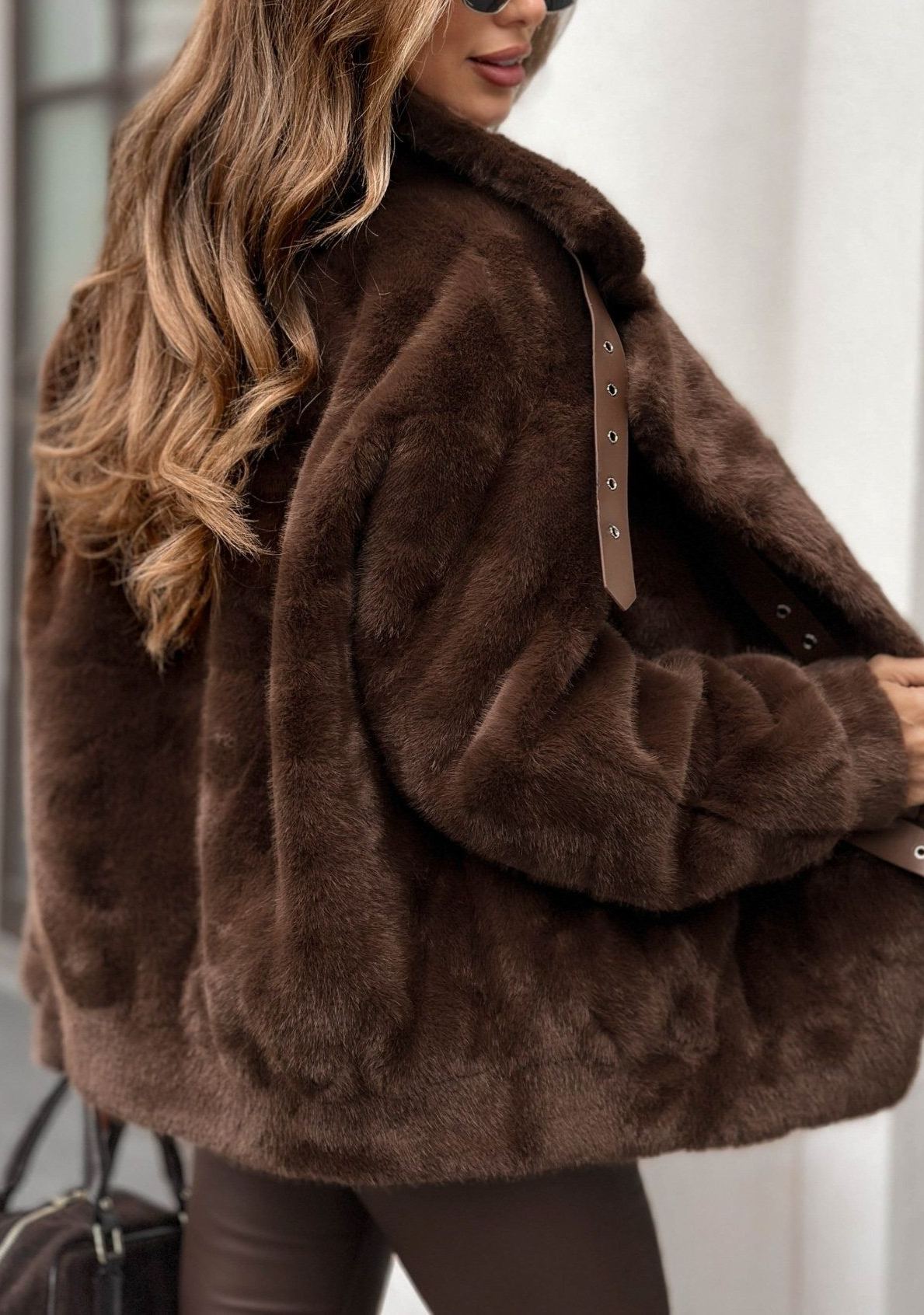 Buckle - Accented Faux Fur Jacket