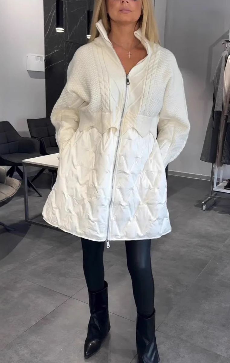 Mid-length Wool Cotton-padded Jacket