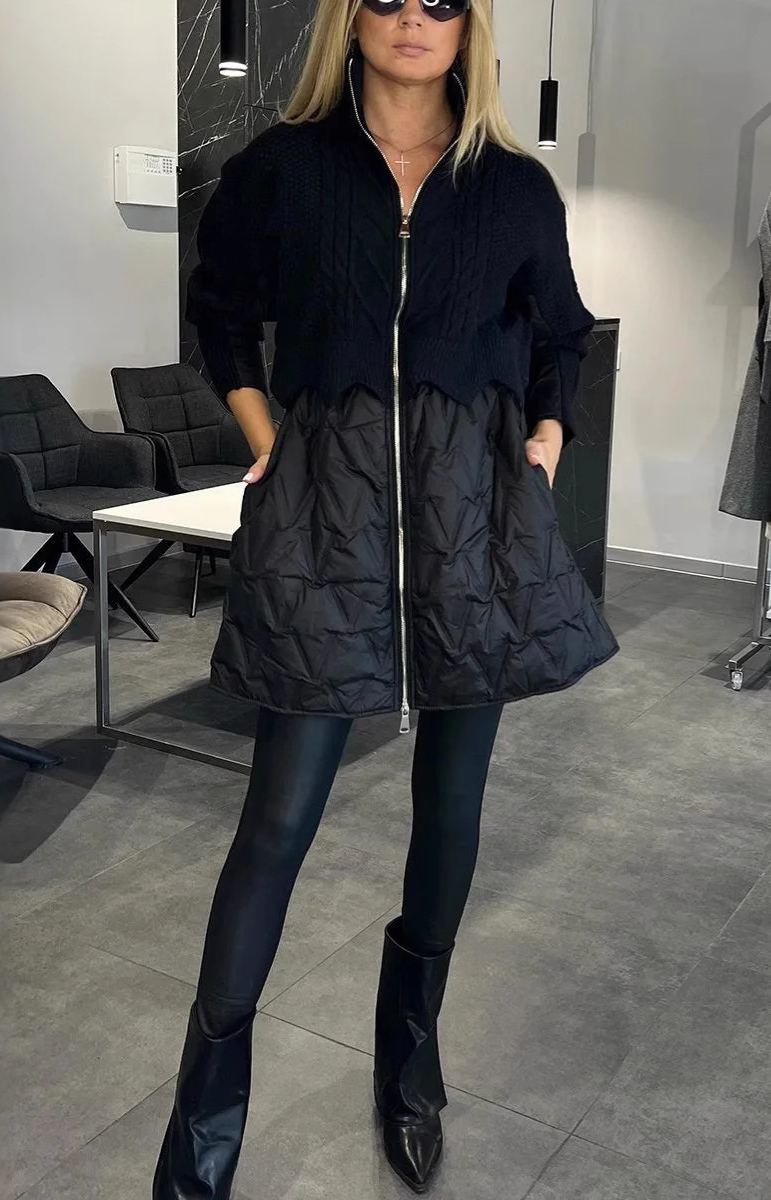 Mid-length Wool Cotton-padded Jacket