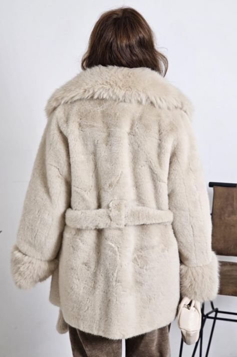 Belted Faux Fur Coat