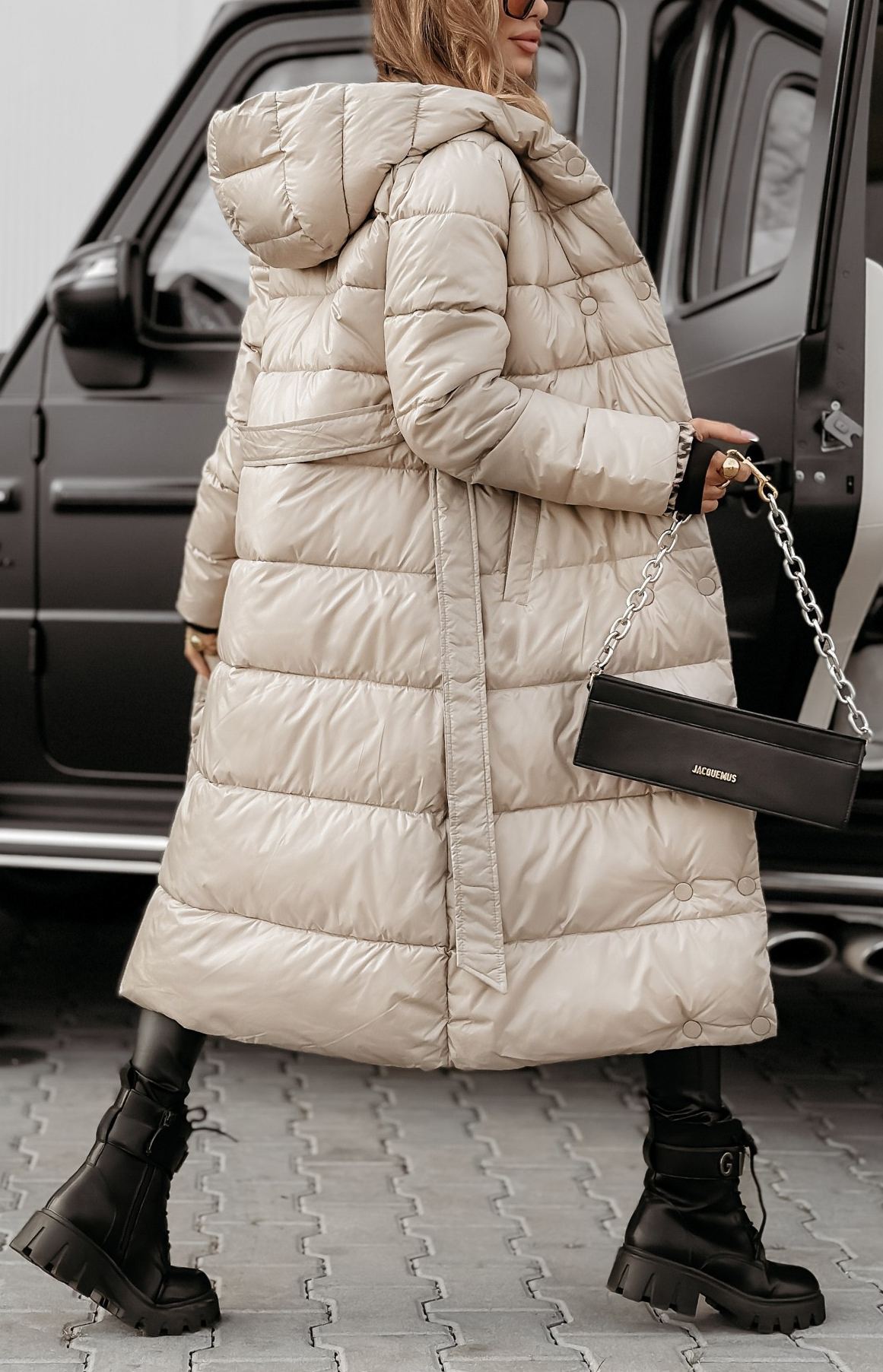 Reversible Down Coat with Leopard Print and Solid Design