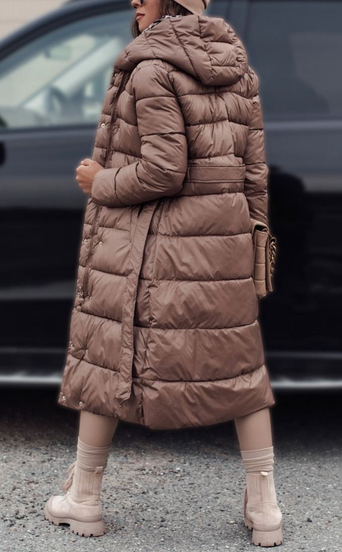 Reversible Down Coat with Leopard Print and Solid Design