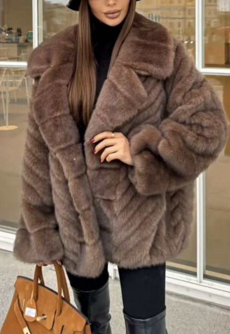 Textured Faux Fur Jacket