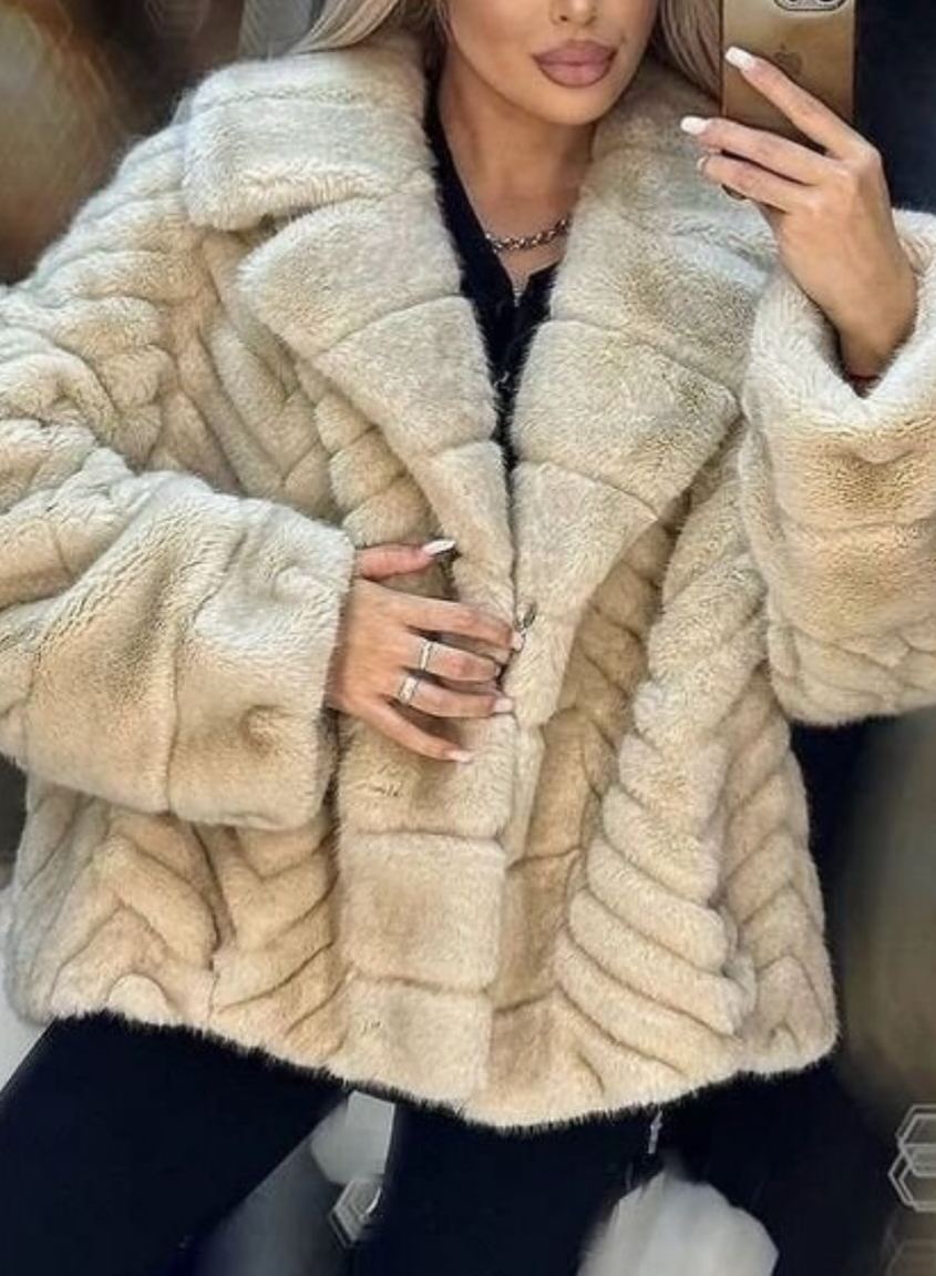 Textured Faux Fur Jacket