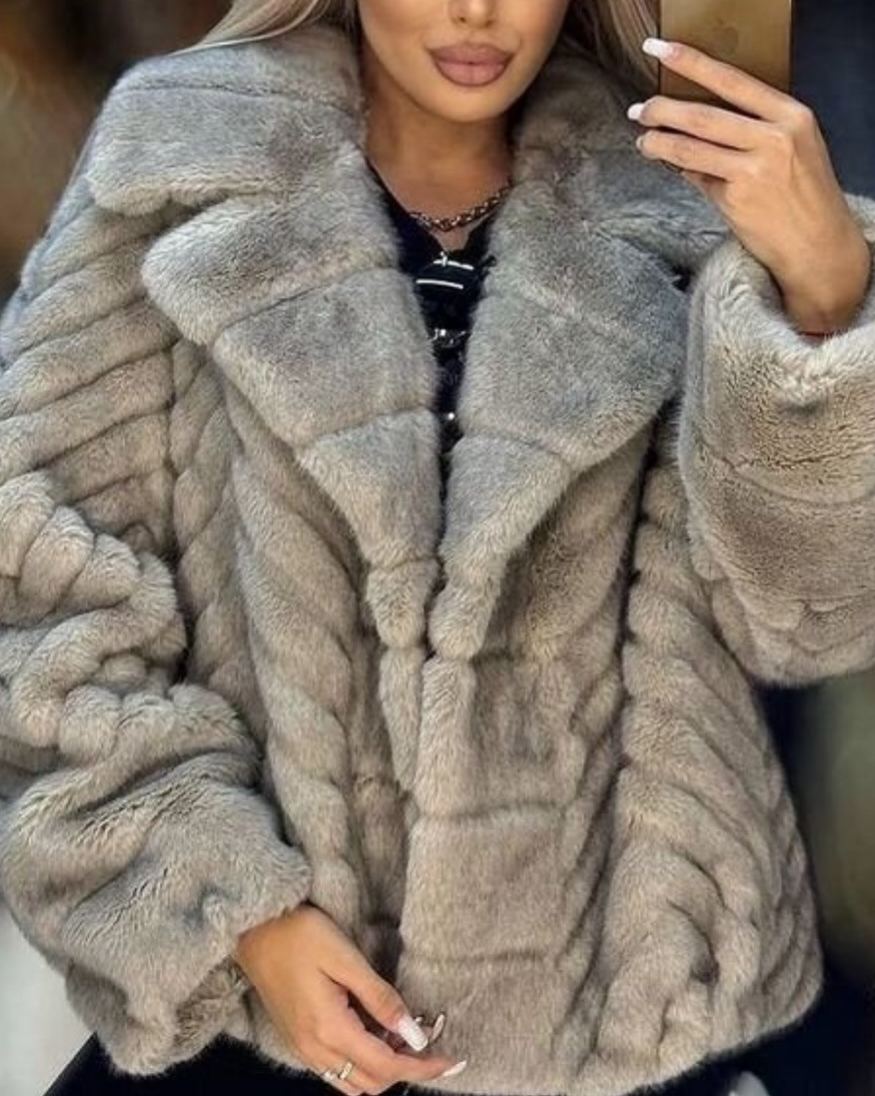 Textured Faux Fur Jacket