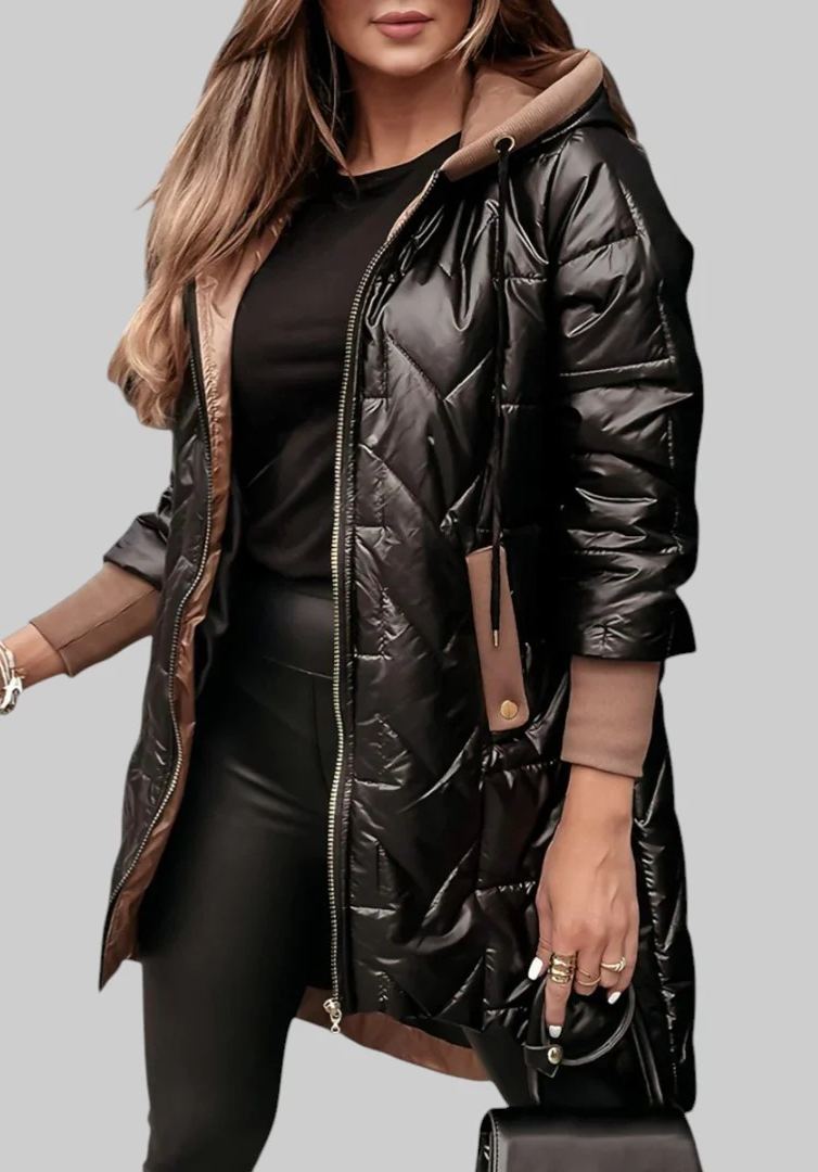 Quilted Puffer Jacket with Drawstring Hood