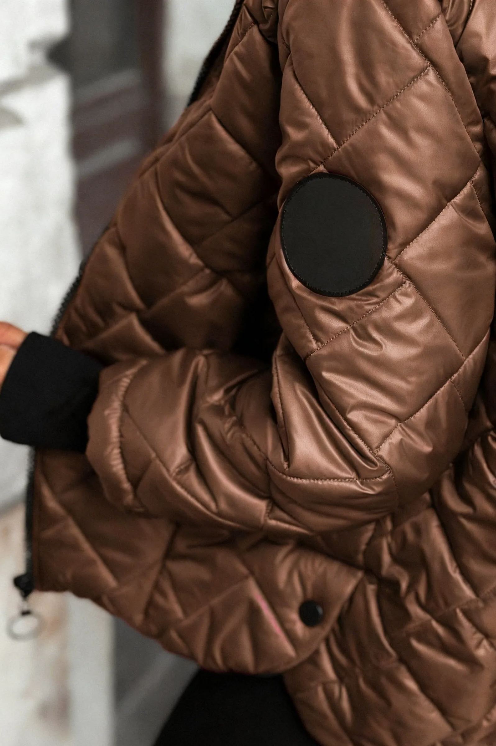 Burgundy Quilted Hooded Jacket