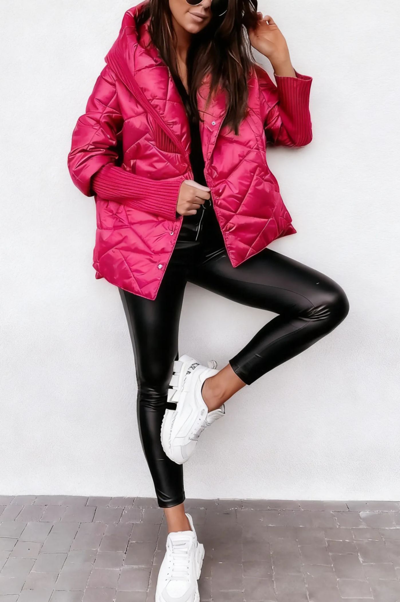 Burgundy Oversized Hooded Jacket