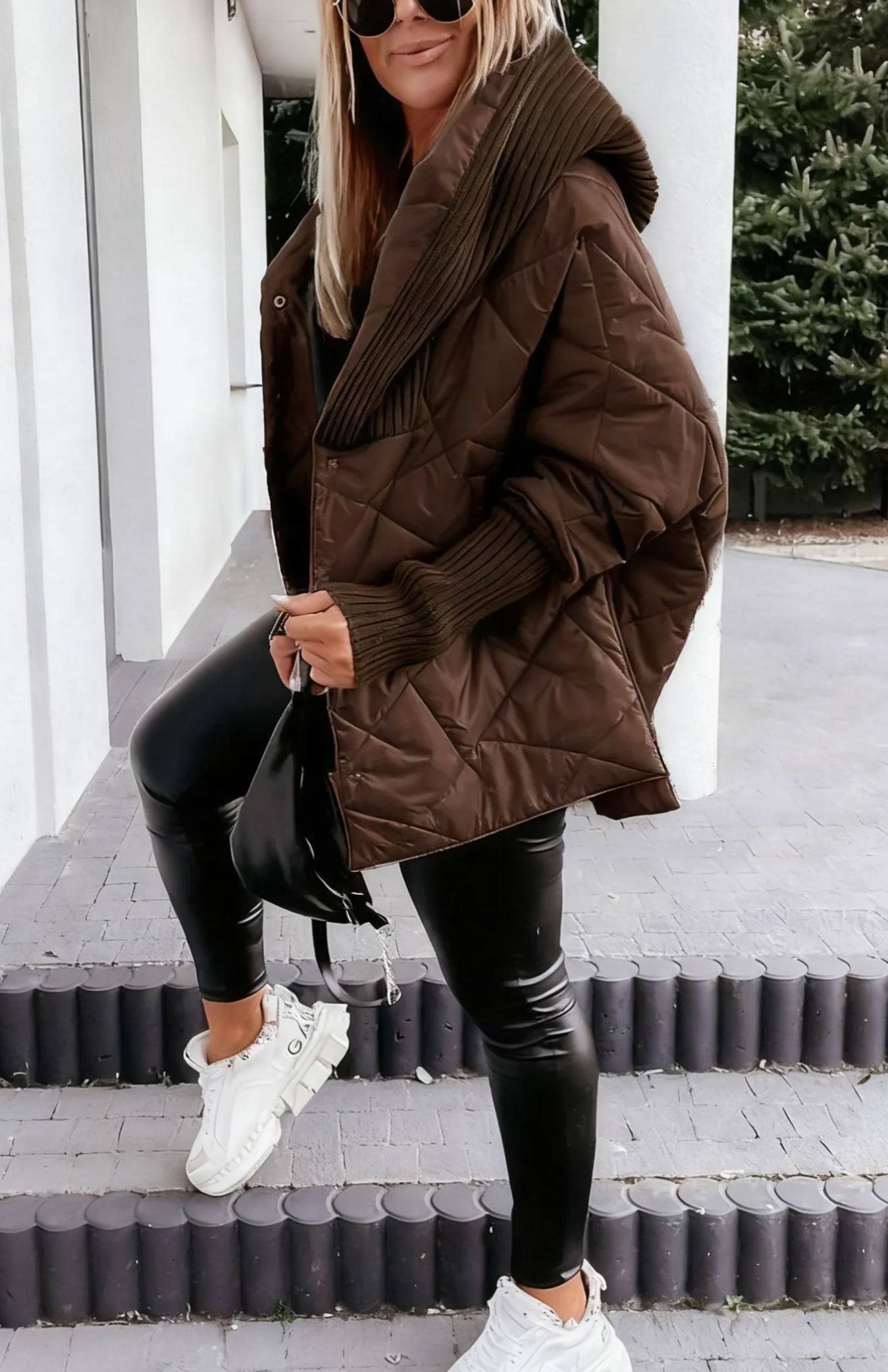 Burgundy Oversized Hooded Jacket