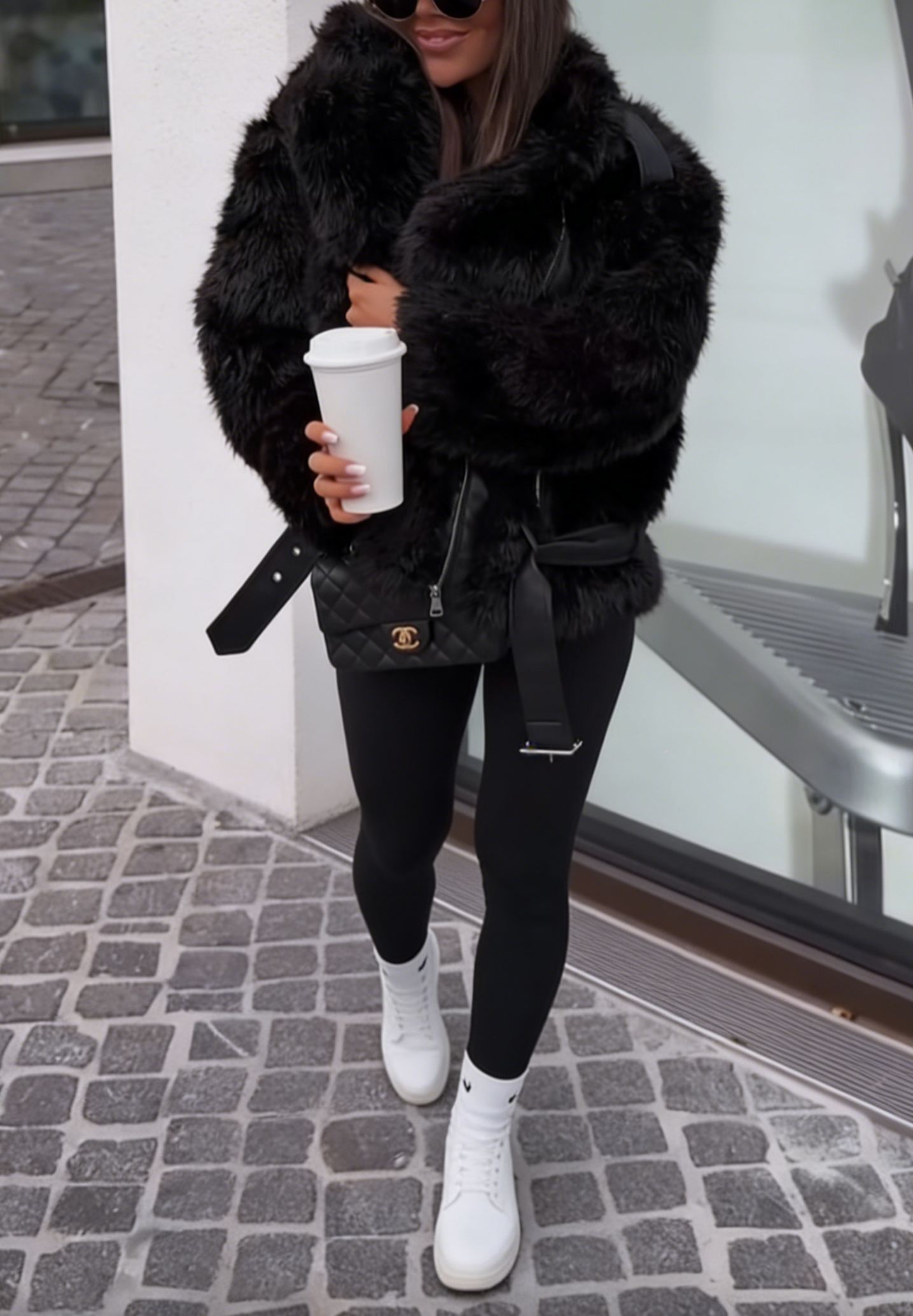 Oversized Faux Fur Bomber Coat