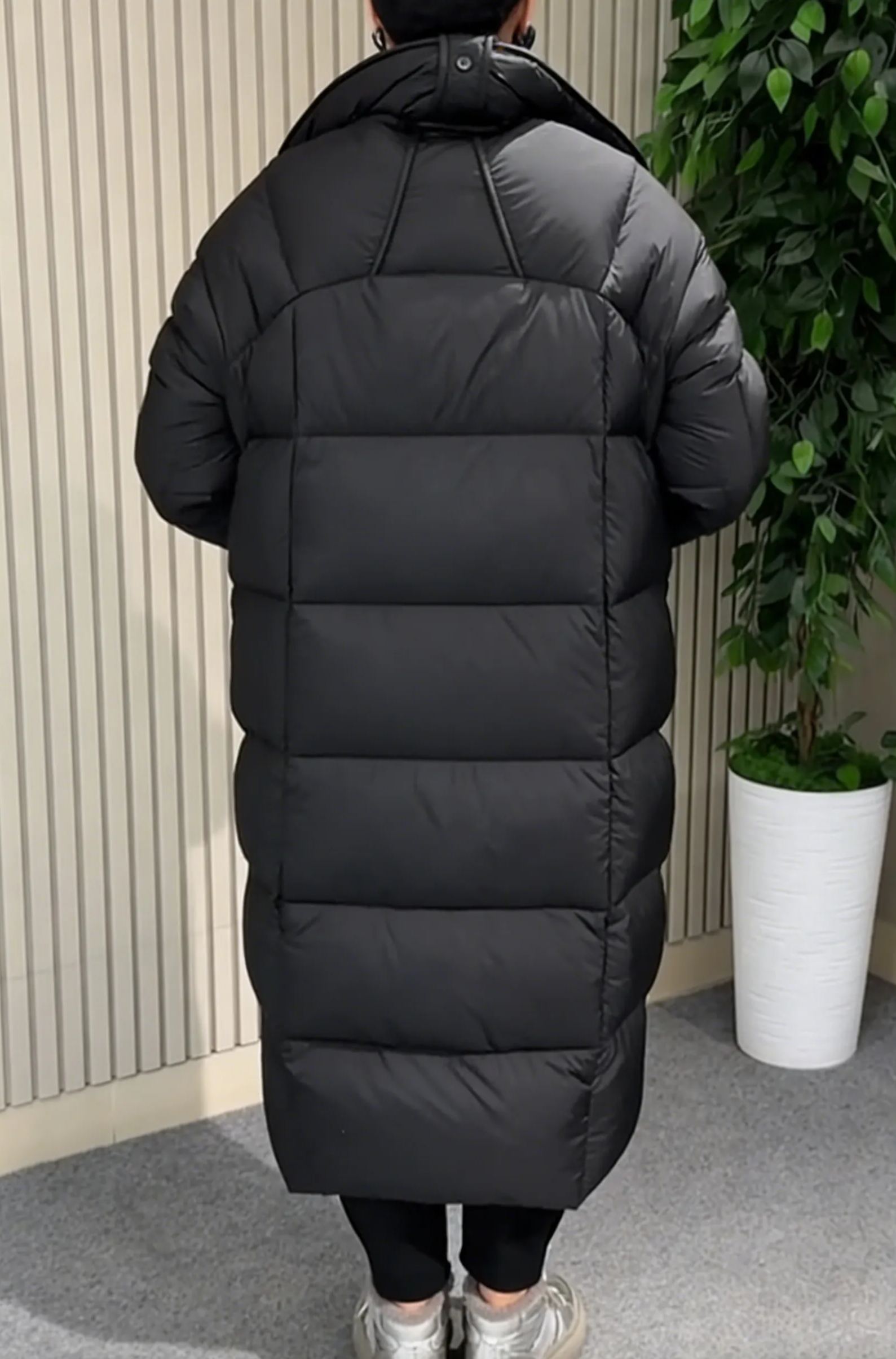 Longline Puffer Coat with Magnetic Snap & Hidden Zipper