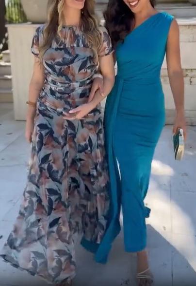 Short-Sleeve Printed Tiered Maxi Dress