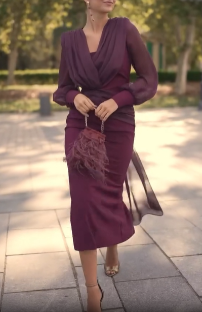 Fringe - Decorated Deep - V Dress