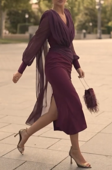 Fringe - Decorated Deep - V Dress