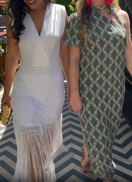 Lace Fringe V - Neck Dress