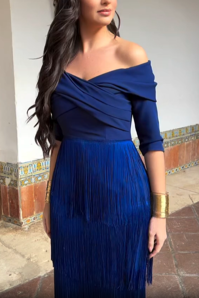 Antequera Navy Blue Dress
