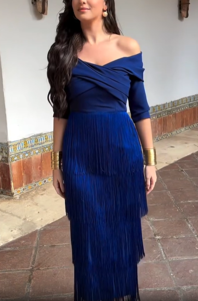 Antequera Navy Blue Dress