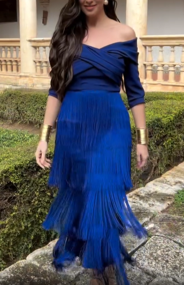 Antequera Navy Blue Dress