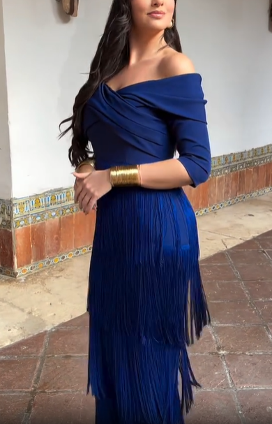 Antequera Navy Blue Dress