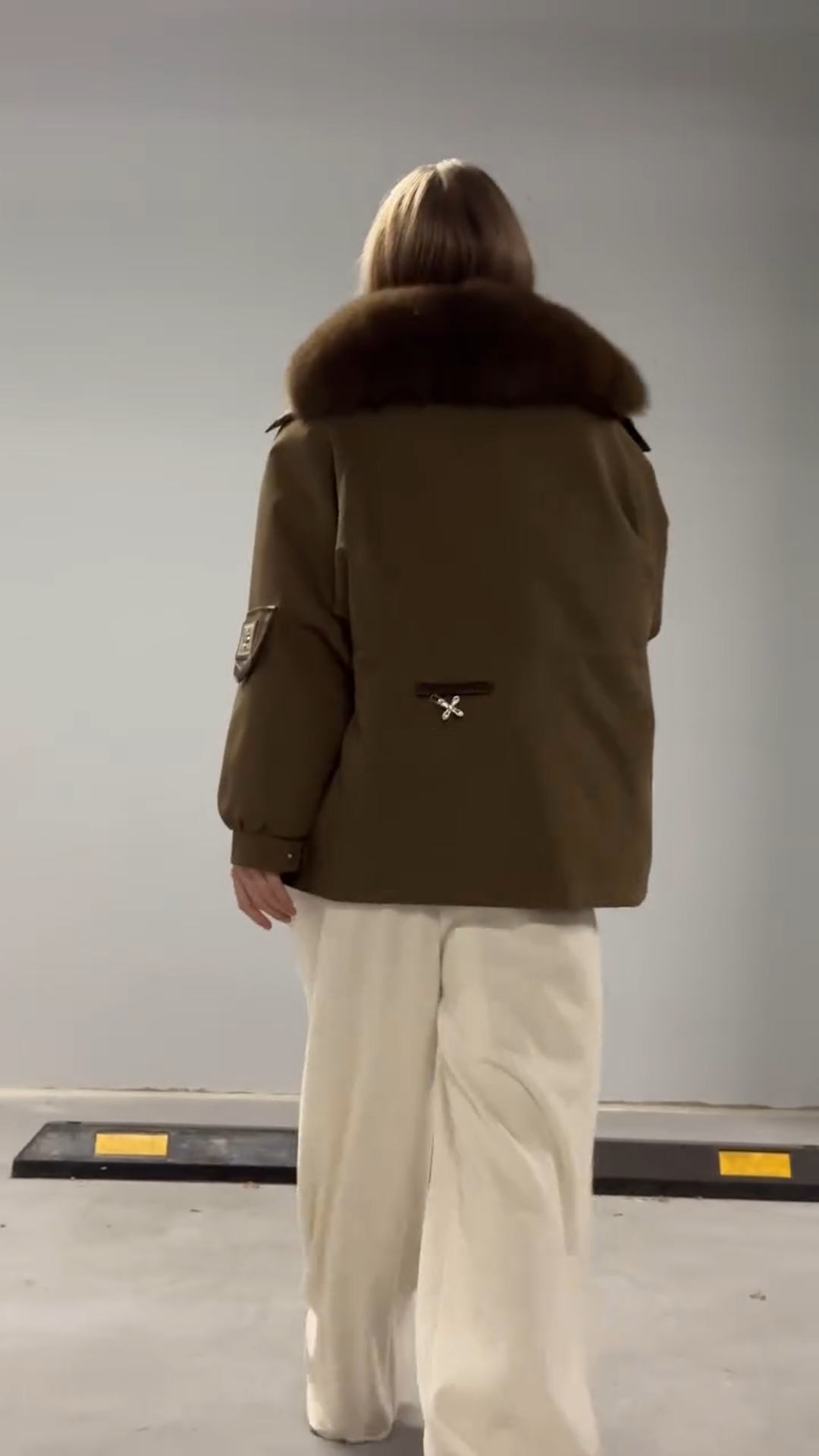Olive Green Parka with Luxurious Faux Fur Lining