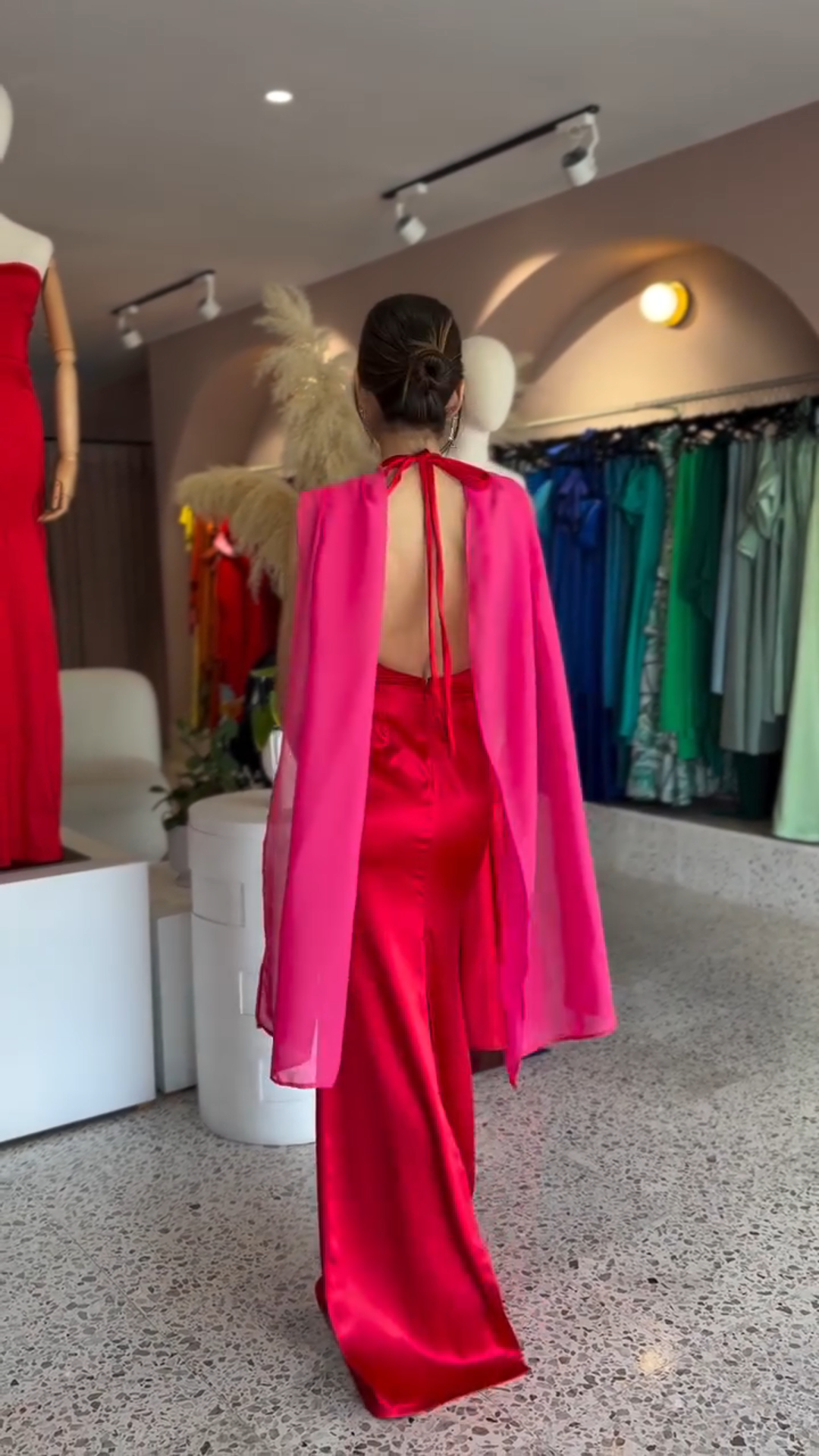 [Copy]One-Shoulder Floral Maxi Dress