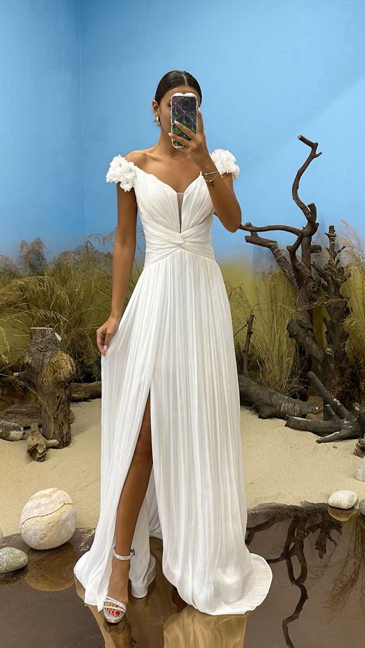 V-Neck Draped Design Dress