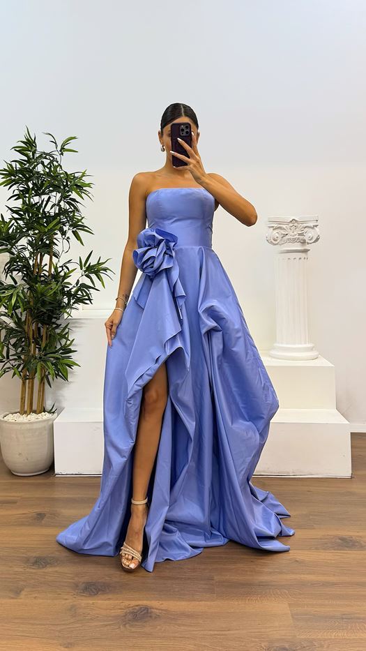 Strapless Taffeta Evening Dress