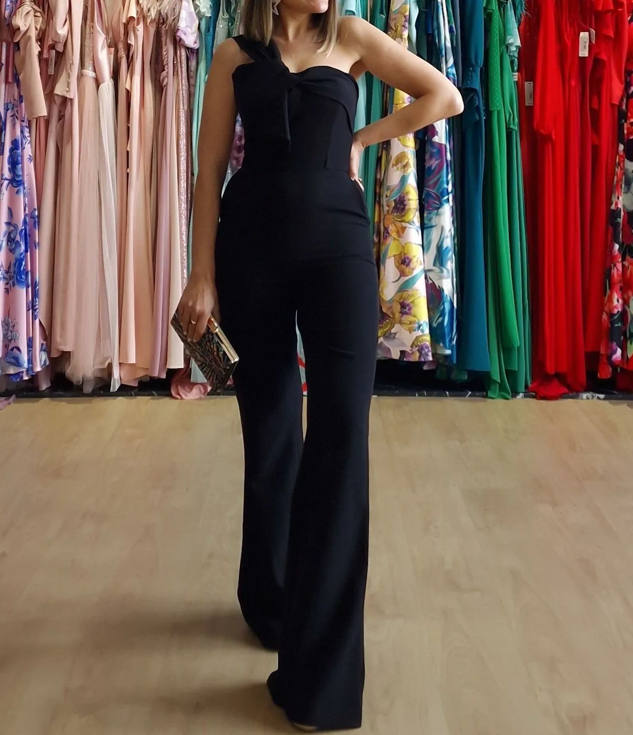 one-shoulder jumpsuit