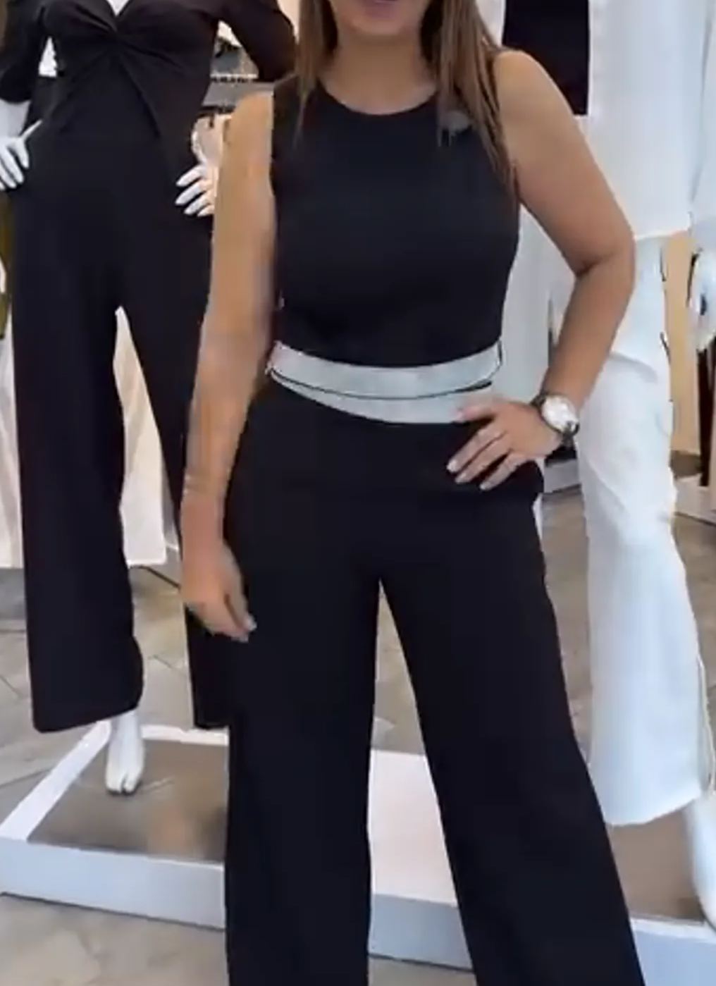 [Copy]Colorblock Sleeveless Floral Maxi Dress