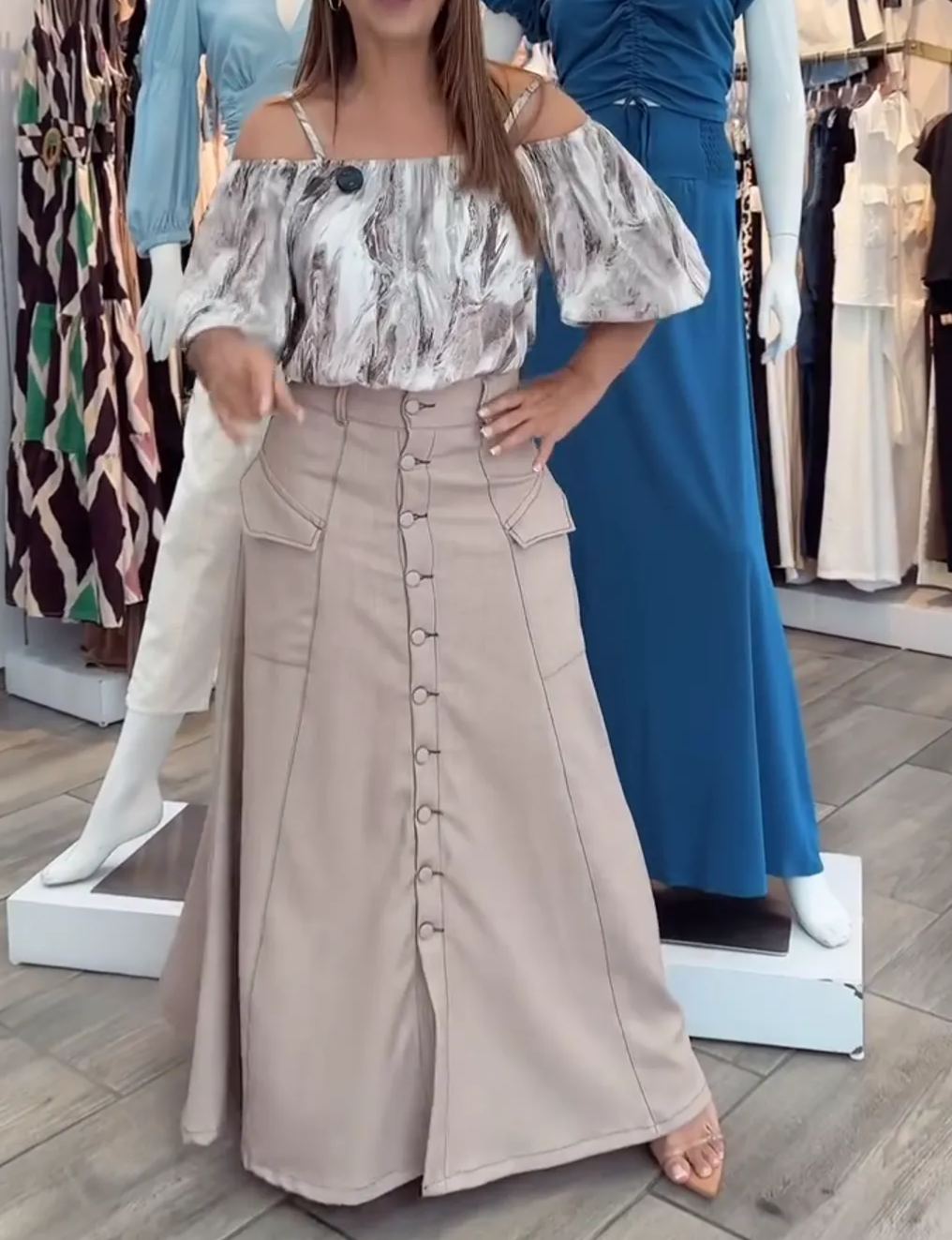 [Copy][Copy][Copy][Copy]Colorblock Sleeveless Floral Maxi Dress