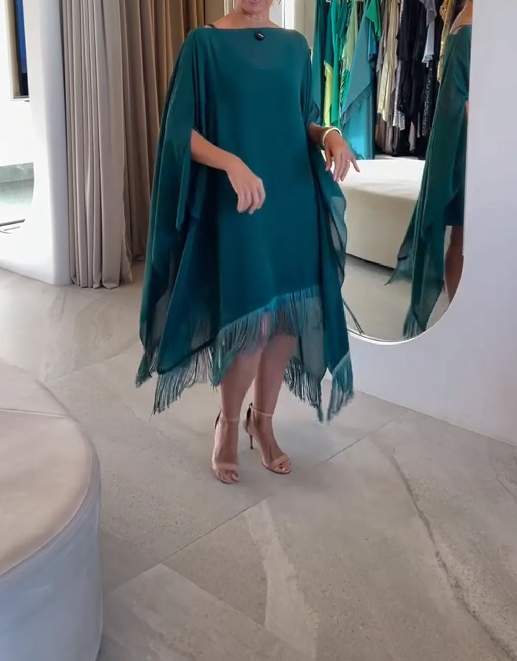 [Copy][Copy]Camel Kaftan Gown with Floral Waist Detail