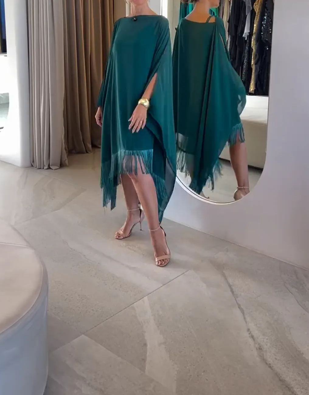 [Copy][Copy]Camel Kaftan Gown with Floral Waist Detail