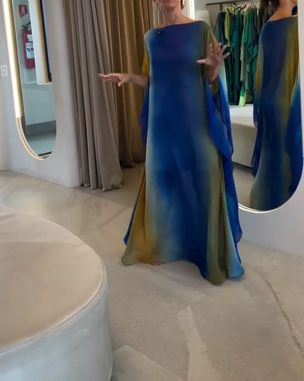 [Copy][Copy][Copy][Copy]Camel Kaftan Gown with Floral Waist Detail